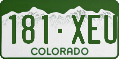 CO license plate 181XEU