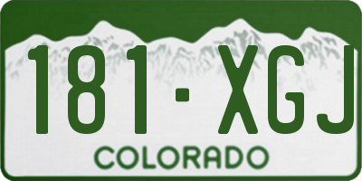 CO license plate 181XGJ