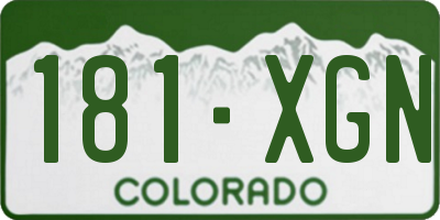 CO license plate 181XGN