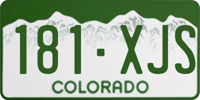 CO license plate 181XJS