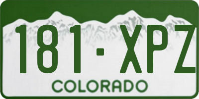 CO license plate 181XPZ