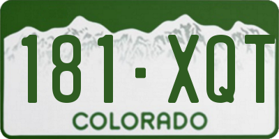 CO license plate 181XQT