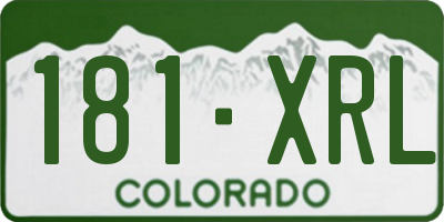 CO license plate 181XRL