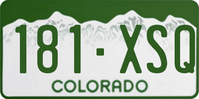 CO license plate 181XSQ