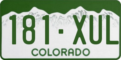 CO license plate 181XUL