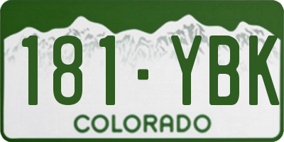 CO license plate 181YBK