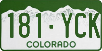 CO license plate 181YCK