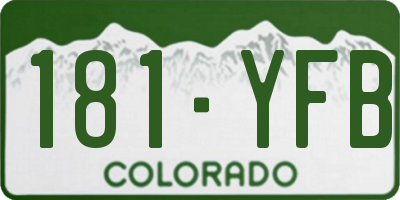 CO license plate 181YFB