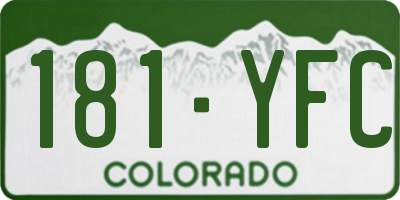 CO license plate 181YFC