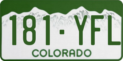 CO license plate 181YFL