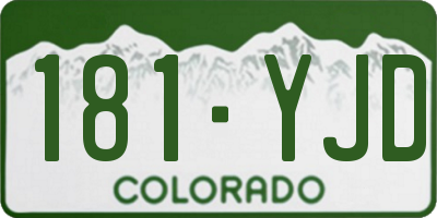 CO license plate 181YJD