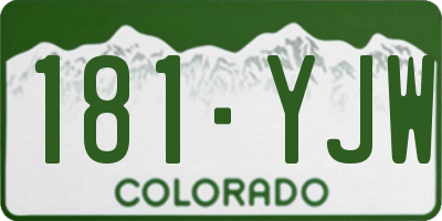 CO license plate 181YJW