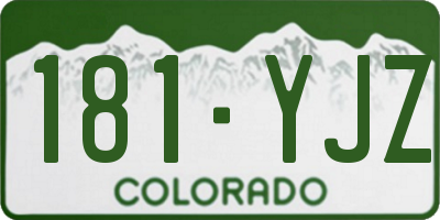 CO license plate 181YJZ