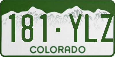 CO license plate 181YLZ