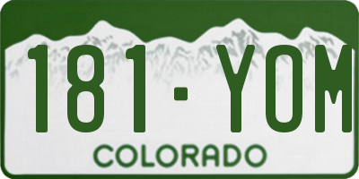 CO license plate 181YOM