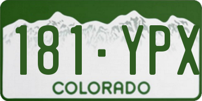 CO license plate 181YPX