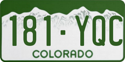 CO license plate 181YQC