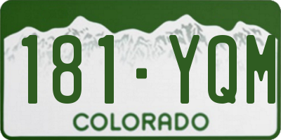 CO license plate 181YQM