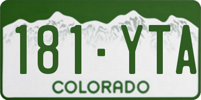 CO license plate 181YTA