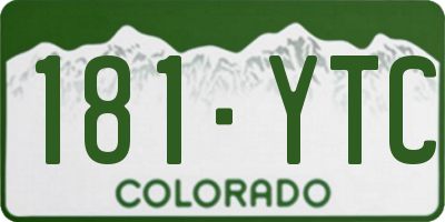 CO license plate 181YTC