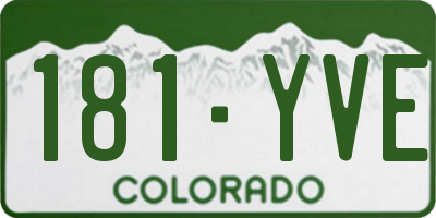CO license plate 181YVE