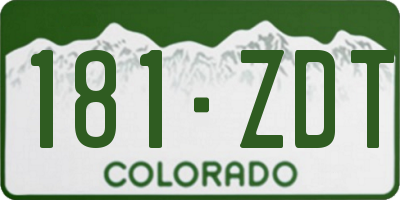 CO license plate 181ZDT