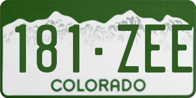 CO license plate 181ZEE