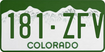 CO license plate 181ZFV