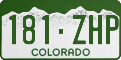 CO license plate 181ZHP
