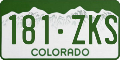 CO license plate 181ZKS