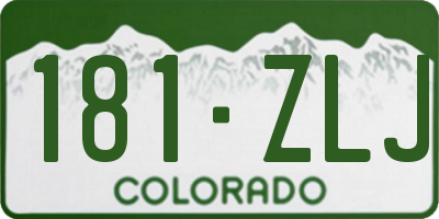 CO license plate 181ZLJ