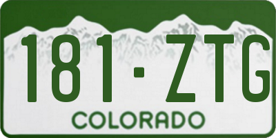 CO license plate 181ZTG
