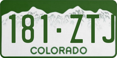 CO license plate 181ZTJ