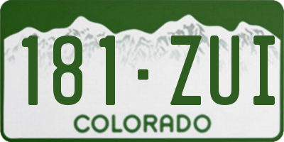 CO license plate 181ZUI