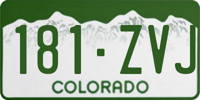 CO license plate 181ZVJ