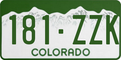 CO license plate 181ZZK