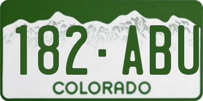CO license plate 182ABU