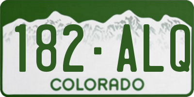 CO license plate 182ALQ