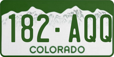 CO license plate 182AQQ
