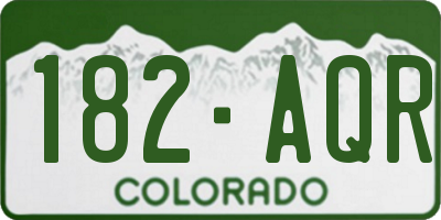 CO license plate 182AQR