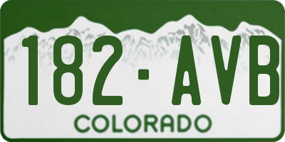 CO license plate 182AVB