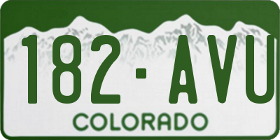 CO license plate 182AVU