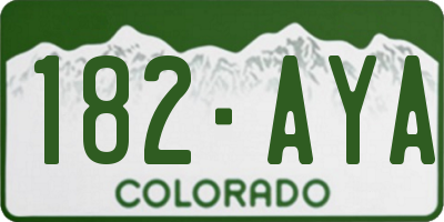 CO license plate 182AYA