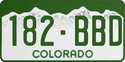 CO license plate 182BBD
