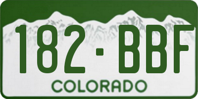CO license plate 182BBF