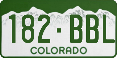 CO license plate 182BBL