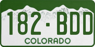 CO license plate 182BDD