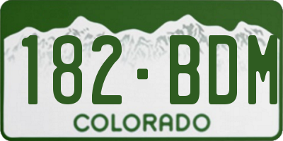 CO license plate 182BDM