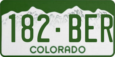 CO license plate 182BER