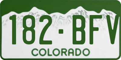 CO license plate 182BFV